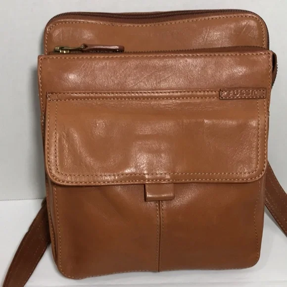 Fossil Tan Leather Crossbody Purse Bag - Picture 2 of 9